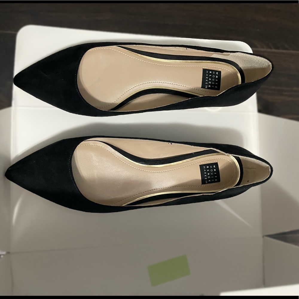 White House Black Market Bellamy Metal Heel Flat